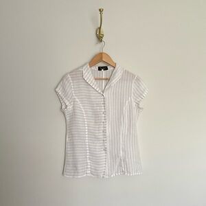 100% linen striped blouse